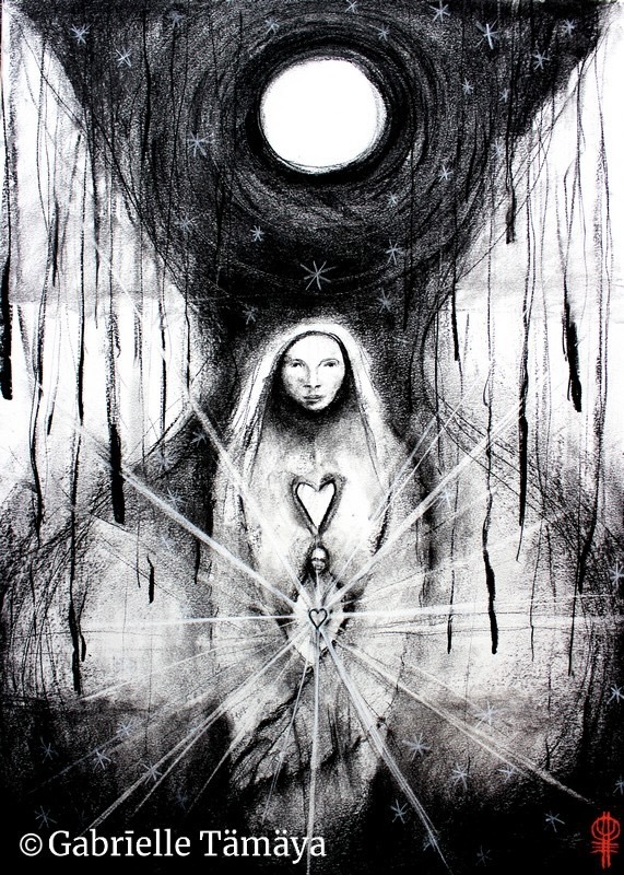 My Spirits are always with me charcoal study
